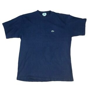 Vintage Izod Lacoste  Heavyweight T Shirt Blue Single Stitch Mens Large USA